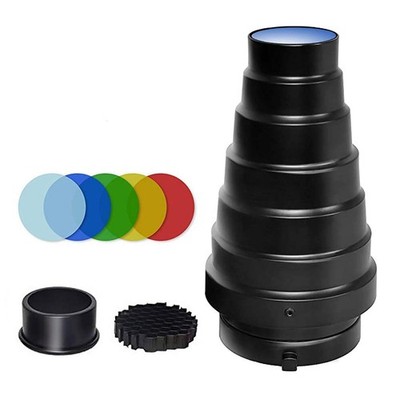 Soonpho Aluminium Alloy Conical Snoot Kit for Bowens Mount Strobe Flash Speed...