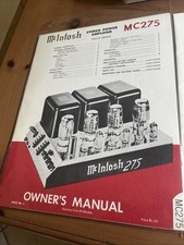 McIntosh MC275 Stereo Power Amplifier Owner  s Manual