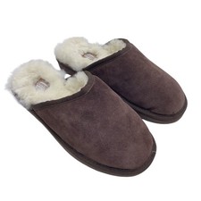 Aran Sweater Market Shearling Brown Suede House Slippers Size 41 Men 8 Women 10