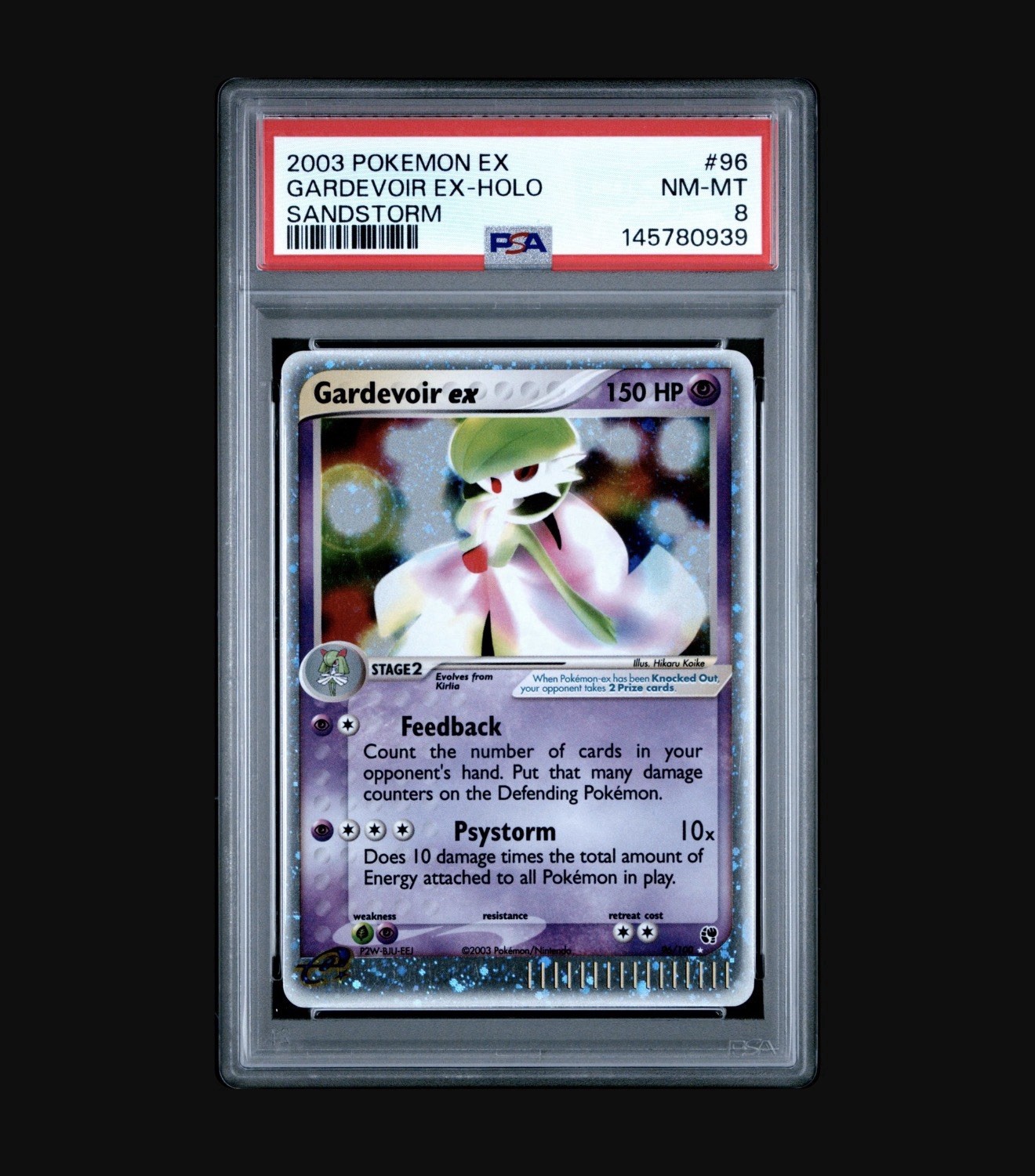 Pokemon EX Sandstorm Gardevoir ex 96/100 Holo Ultra Rare PSA 8 Near Mint NEW CER