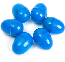 24 EMPTY BLUE PLASTIC EASTER VENDING EGGS 2.25 INCH, Fast Ship!!
