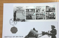2015 coin cover; The Battle of Britain; Royal Mint 50p Fifty Pence.No07527