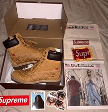 Supreme Timberland Diamond Plate 6” Premium Boot Size 9 Banner/Flag N Newspapers