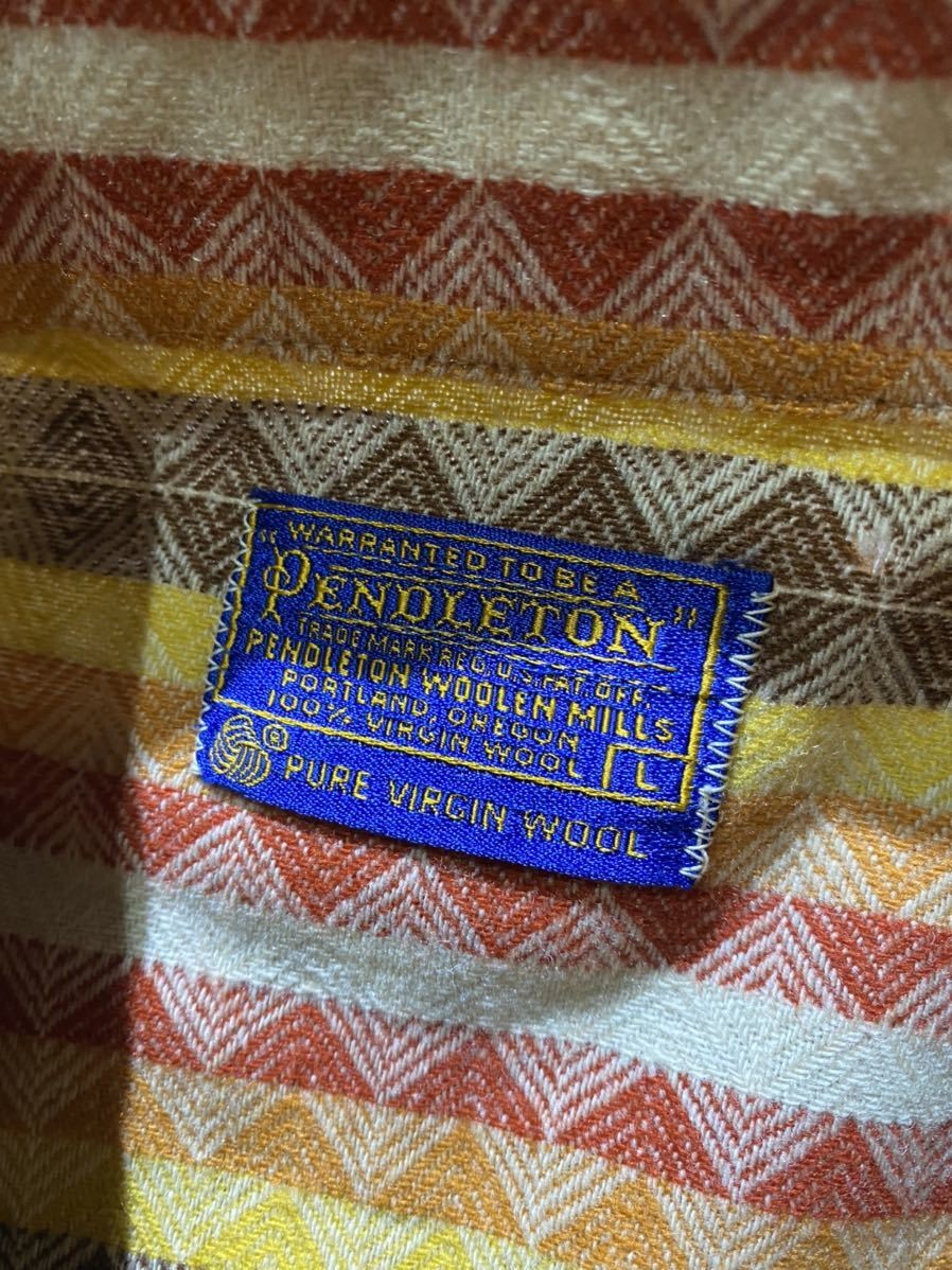 Pendleton Native Pattern Wool Shirt Jacket, L, wi… - image 7