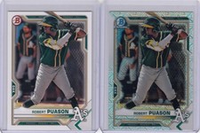 2 * ROBERT PUASON * 2021 BOWMAN CHROME MEGA MOJO REFRACTOR BASE RC 