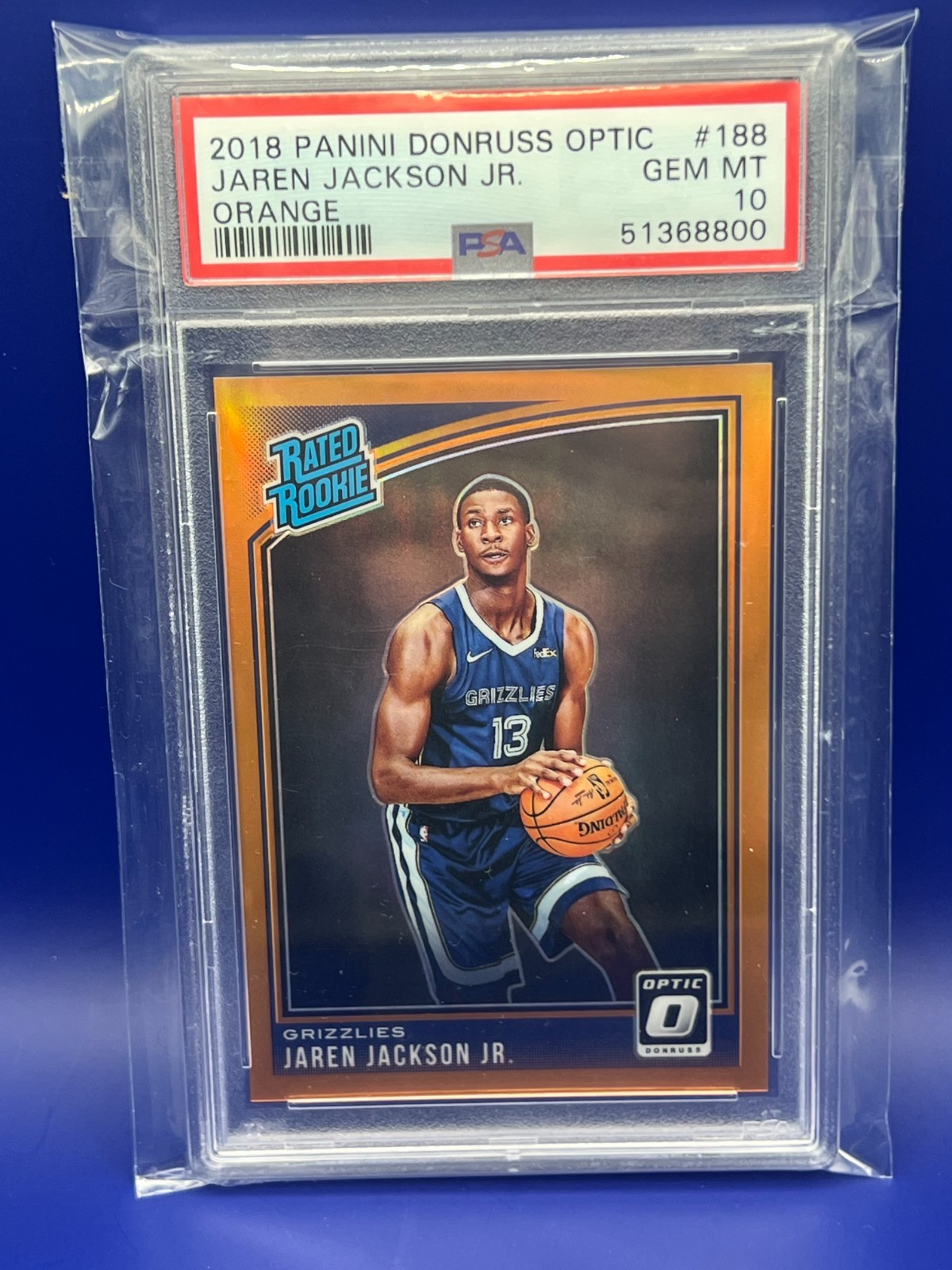 2018 Panini Donruss Optic #188 Jaren Jackson Jr. Orange  /199 PSA 10