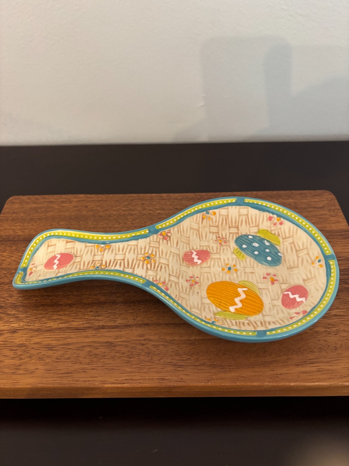 Temptations Old World Easter Egg Ceramic Spoon Utensil Rest Holder