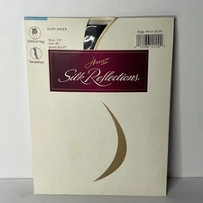 Hanes Silk Reflections Pantyhose EF Silky Sheer Control Top 717 Barely Black