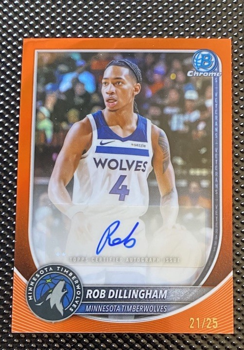 Rob Dillingham 2025-26 Bowman True Orange Refractor Auto /25