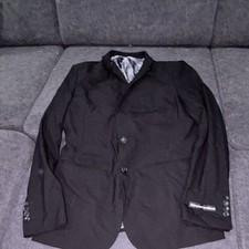 Alberto Cardinali Men's Black Skinny Fit Single-Breasted 2-Button Suit Jacket