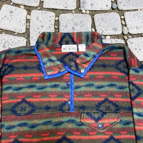 Vintage Bill Blass Aztec Southwestern Fleece Jacket Men's Size M Multicolor 90s image 3