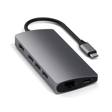 Satechi 8-in-1 USB-C Hub V2 Multiport Adapter 115W PD 4K HDMI Space Gray