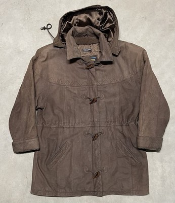 Vintage Adventure Bound Jacket Mens Large Leather Thinsulate Hooded Parka 90s