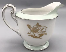 Jyoto Creamer Mint Green Border Gold Floral SAN-0 #775 Japan Discontinued