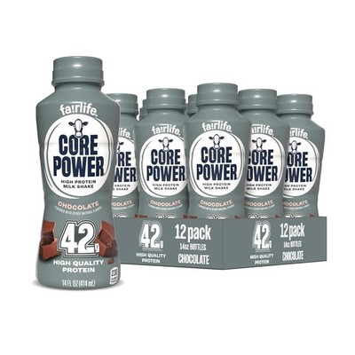Core Power Elite High Protein Shake, Chocolate, 42g Bottle, 14oz, 12 Pack