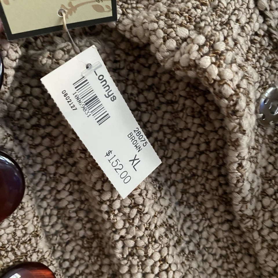 One Girl Who Chunky Knit Jacket Cardigan Designer Large Button Snaps Lagenlook - Image 4 of 4