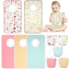 5 Pcs Large Towel Bibs for Baby , Soft Pullover Absorbent Cotton Full Cover f...