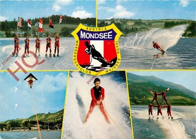 AK>>>Mondsee (Multiview) Wasserskiclub 'Weisses Rossl', Wasserskiclub
