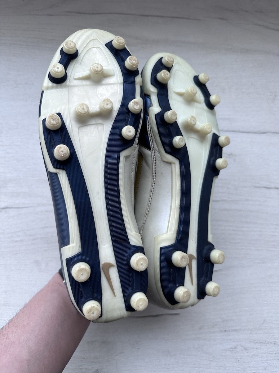 Nike Total 90 White Blue Football Cleats Boots Soccer Rare 