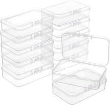 12 Packs Rectangle PP Plastic Container Box, 3x2x0.8inch Bead Storage Organizer