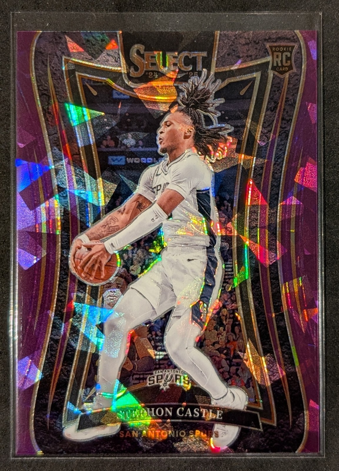 2024-25 Panini Select Mezzanine #388 Stephon Castle Purple Cracked Ice Prizm /99