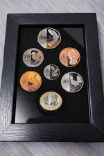 UK Decimal Coin Display Frame 7-Slot Velvet Insert for 1p–£1 Coins years 1992-26