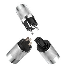 Rhodium Plated EU / US Power Plug IEC Female Connector for HIFI Power Cable DIY