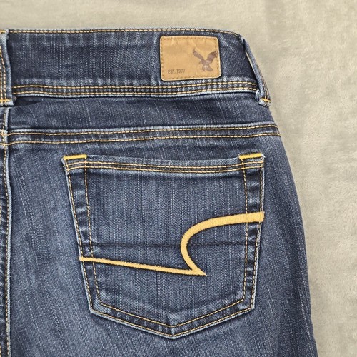 American Eagle Outtfitters Jeans Womens 0 Regular Dark Denim Low Rise 28x29.5 - Picture 17 of 19