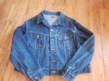 Vintage Lee Riders Denim Jean Trucker Jacket Union Made in USA 50R PATD 153438