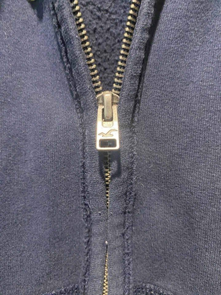 Chaqueta con capucha Hollister vintage para mujer mediana cremallera completa bordada Y2K Foto 4 de 4