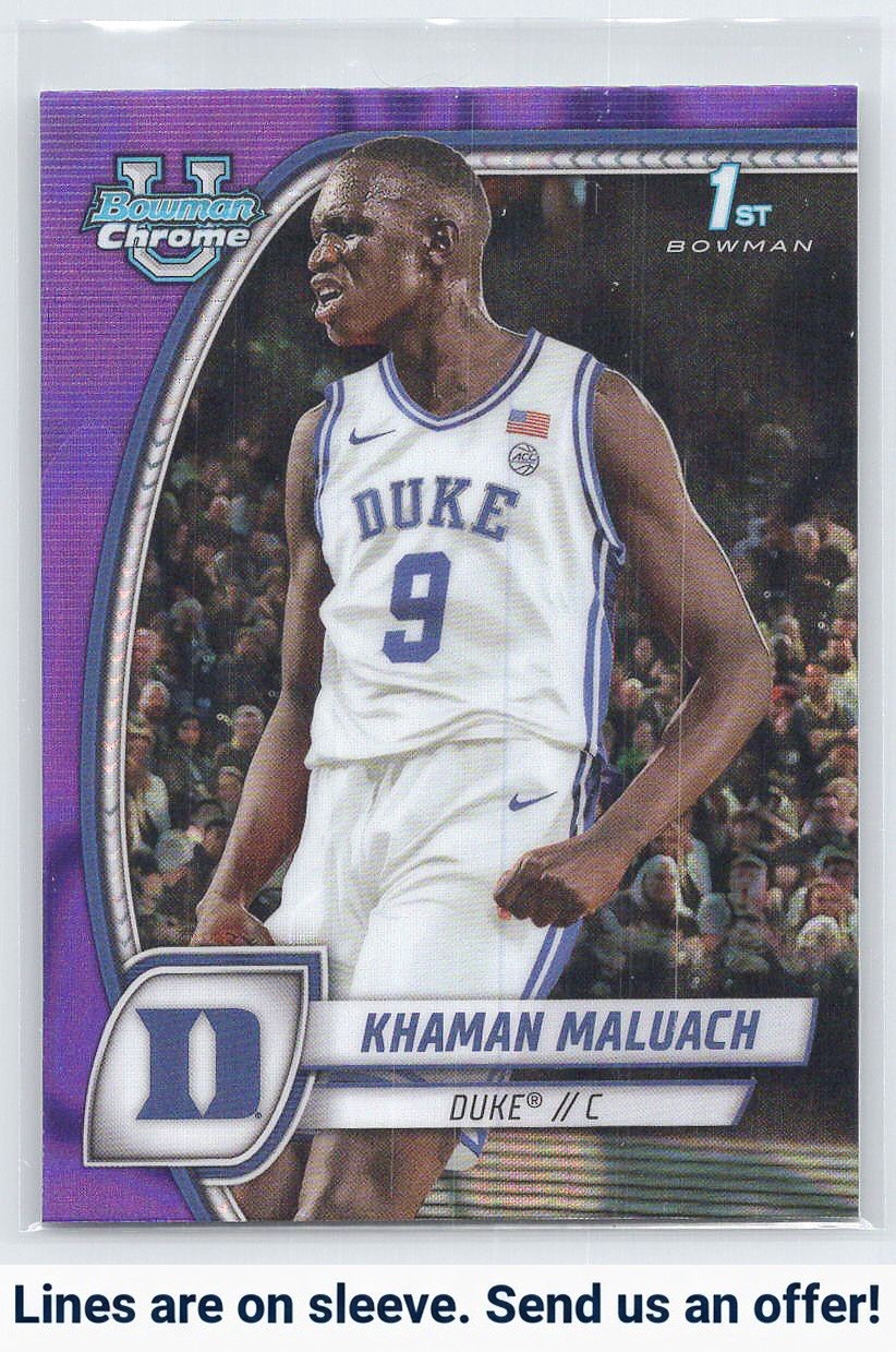 2024-25 Bowman University Chrome #46 Khaman Maluach Purple Lava Refractor