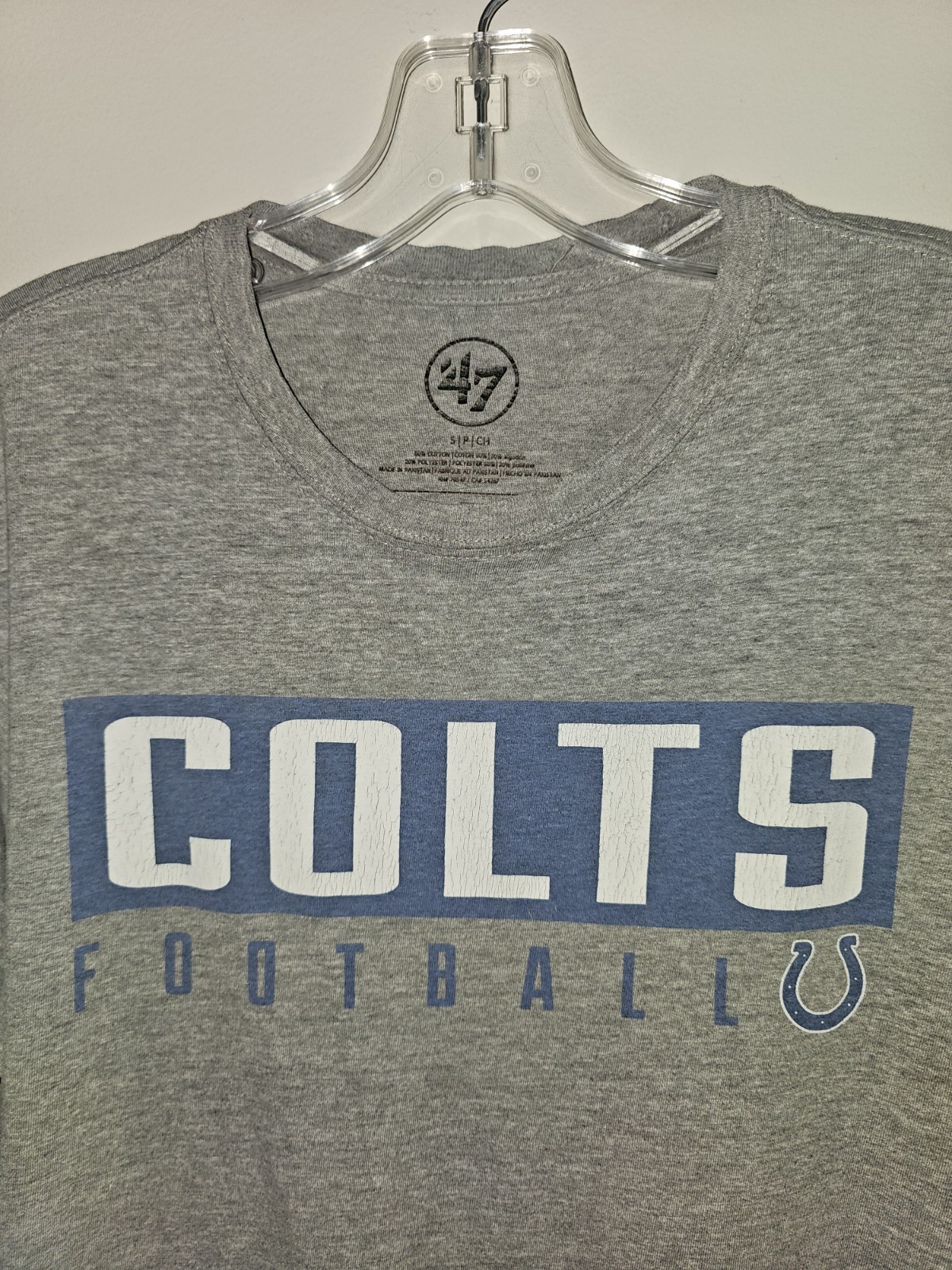 Indianapolis Colts Retro Throwback Small Mens Gray Graphic Logo Tshirt NFL