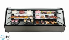 60" Countertop Refrigerated Display Case Curved NSF Listed Deli Case with LED