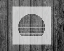 Retro Sunset Stencil, Reusable Mylar Craft Stencil For Painting, 113