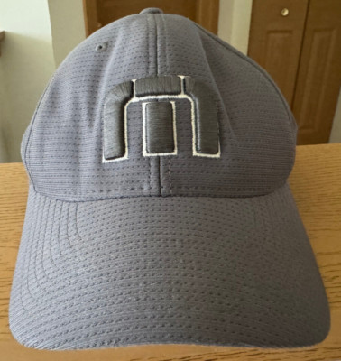 TravisMathew Hat Cap Flexfit Yupoong Small - Medium Adult Gray Embroidered TM