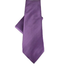 St. Patrick Men's Tie  Hanky Set Lavender Striped Pattern Microfiber 3.5" Wide