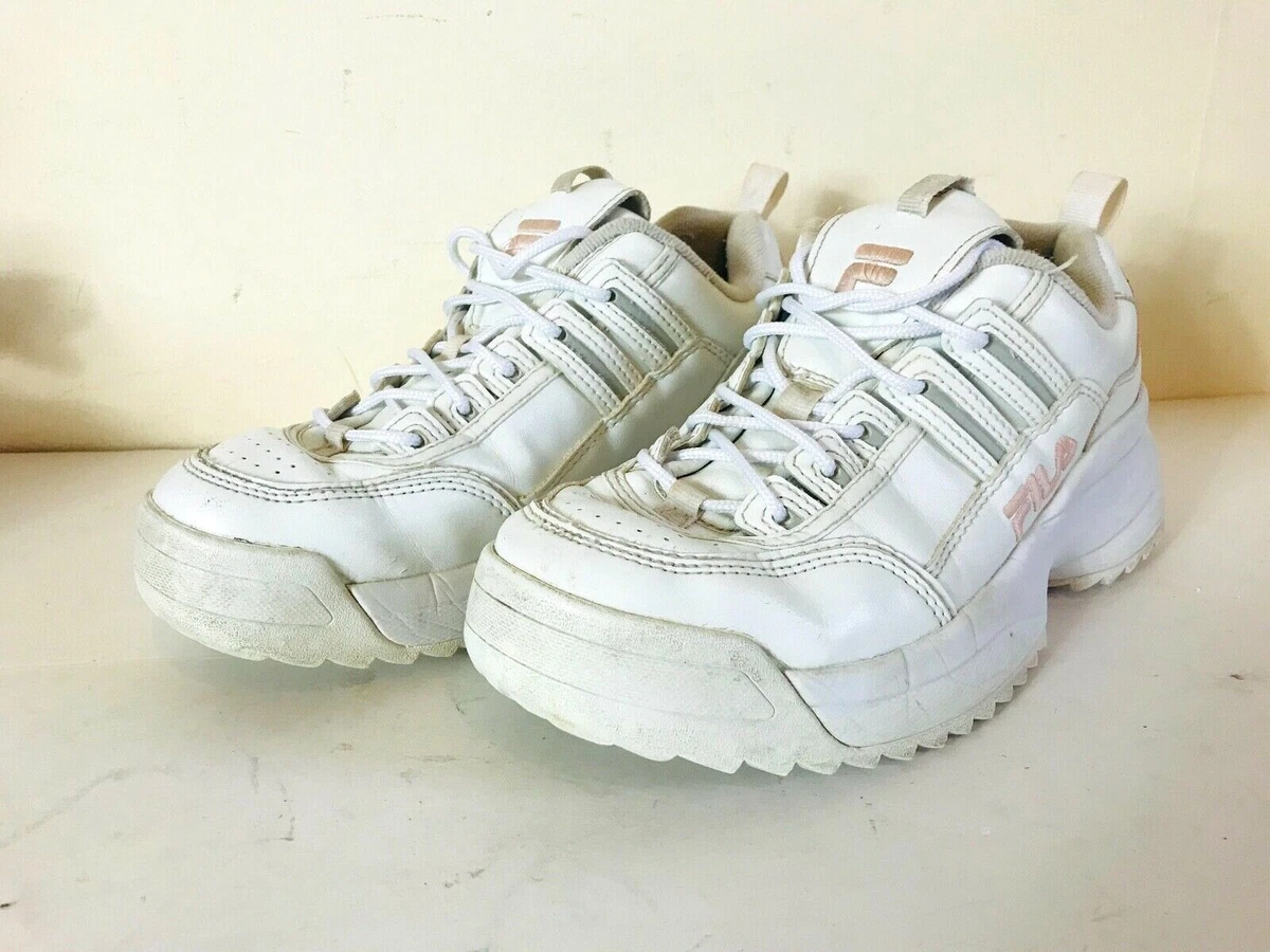 FILA Trainers Sneakers Women s White Pink Size 5.5 FAST DISPATCH