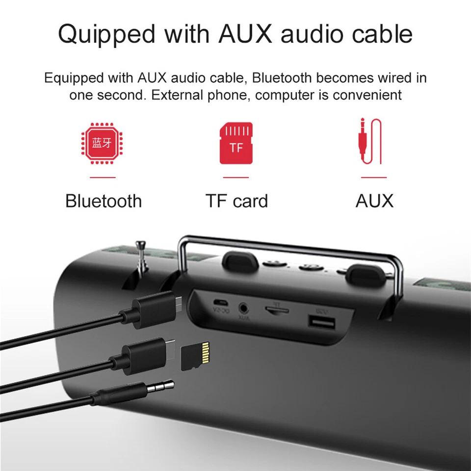 Wireless Bluetooth Speaker FM Radio Pair Column Speaker Built-in Mic - Image 3 of 4