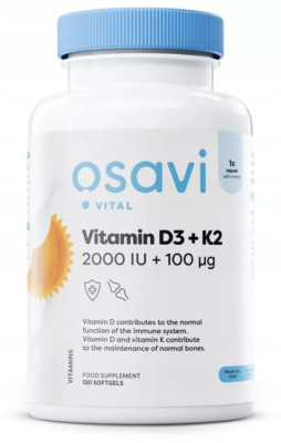 Vitamin D3 + K2 (MK-7) 2000 IU + 100 mcg - 120kap