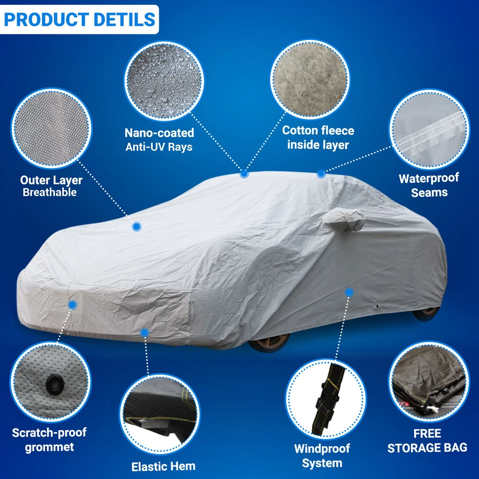 Cubierta de bolsillo con espejo UV impermeable de protección completa para INFINITI G20 1999-2002 Foto 3 de 4