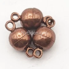 Antique Copper Magnetic Clasp Smooth Round 6-12mm Jewelry making supplies