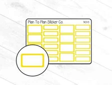1431-5~~Yellow Colorful Mixed Boxes Planner Stickers.