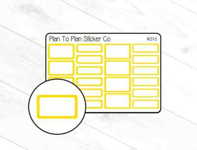 1431-5~~Yellow Colorful Mixed Boxes Planner Stickers.