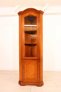 TRAUMHAFTE SELVA ECK VITRINE REGAL KIRSCH HOLZ GESCHIRR SCHRANK ANTIK