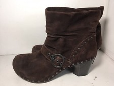 Dansko Nikita Brown Suede Leather Ankle Boots Womans Size US 8 EU 39