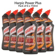 Harpic Power Plus Max 6 x 750ml Disinfectant Toilet Cleaner Limescale Removal 3.33 per litre