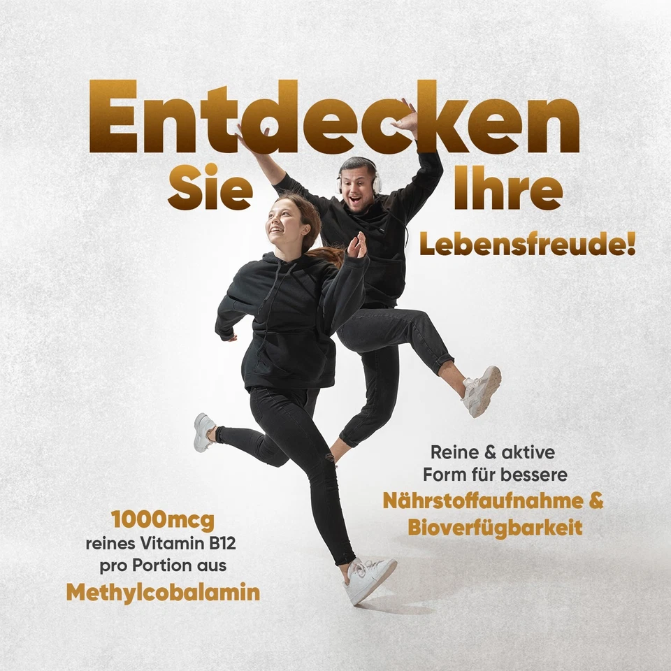 Vitamin B12 - 450 vegane Tabletten - Stoffwechsel & Immunsystem - Erschöpfung - Bild 2 von 4