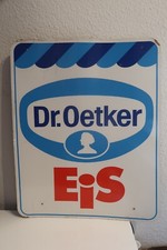 Dr. Oetker Eis Schild 60er / 70er Jahre Werbeschild Holz Pressspan 62 x 49cm rar