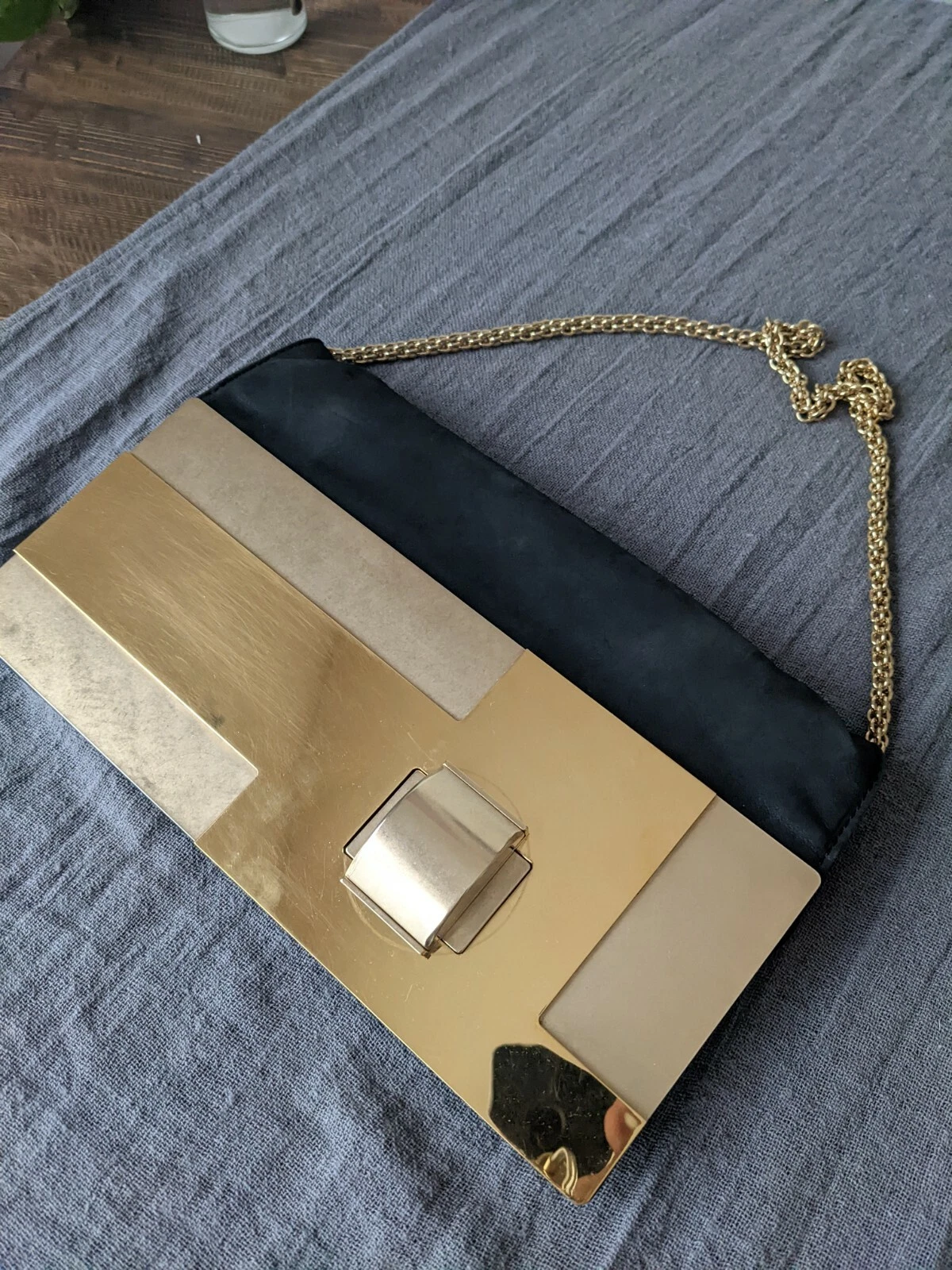 Lanvin — Lanvin gold bag   heavy shoulder clutch with gold metal