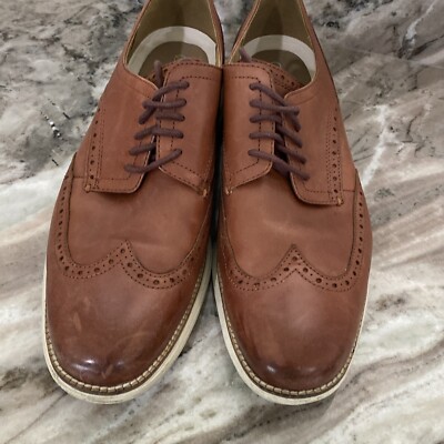 Cole Haan Grand Wingtip Oxfords Mens Size 11.5 M Brown Leather